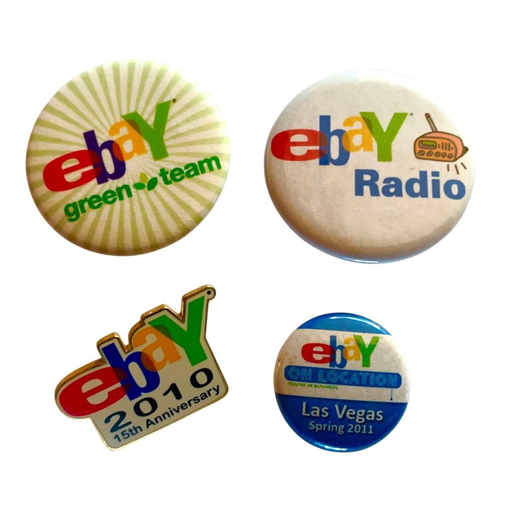 Ebay On Location Pins Set of4 2010 to 2011 Radio Anniversary Pin eBayana Pinback - Picture 13 of 13